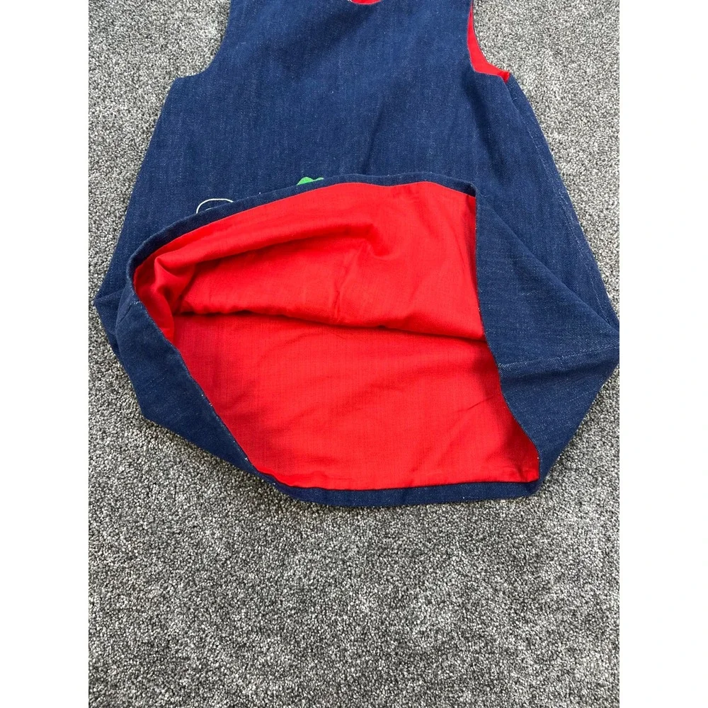 Vintage Chocolate Soup Denim Cowgirl Applique Red Lined Dress Girls Size 5